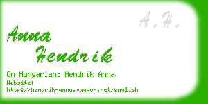 anna hendrik business card